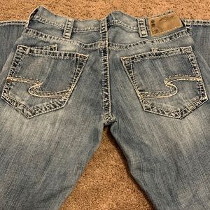 Mens silver jeans